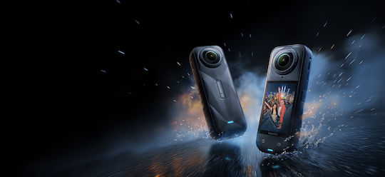 Insta360 X5 Action Camera 8K Starter Bundle With Screen And Wi-Fi Black