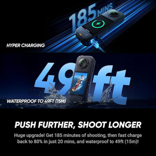 Insta360 X5 Action Camera 8K Starter Bundle With Screen And Wi-Fi Black