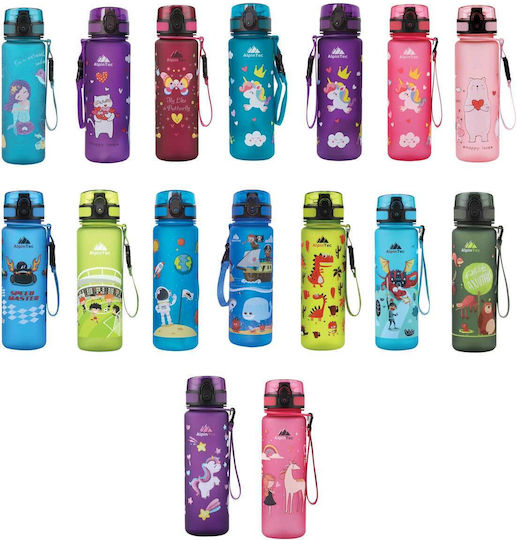 AlpinPro Flamingo Meow Παιδικό Παγούρι Πλαστικό με Pop-Up Καπάκι Non Spill Ροζ 500ml