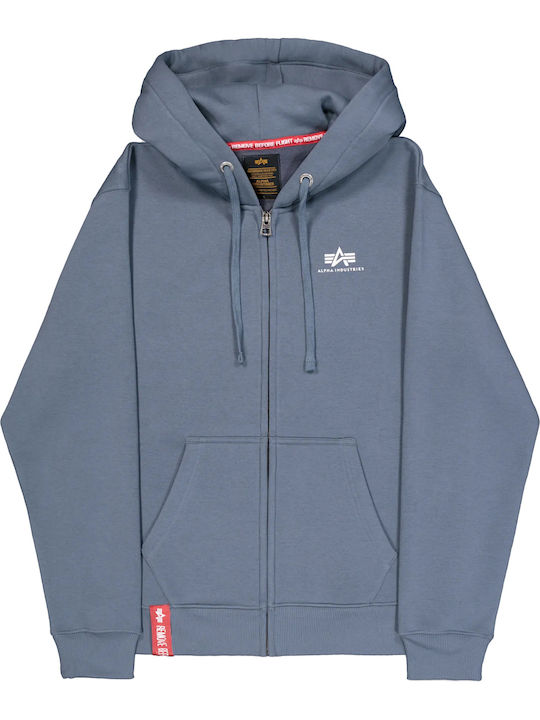 Basic Cardigan With Blue Hood