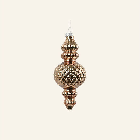 Enamel Glass Ornament Ecru 6x13cm