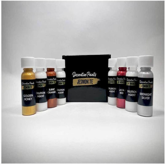 Decorative Paint Kit Πορτοκαλί Ροζ Κίτρινο Πράσινο Μπλε 50gr