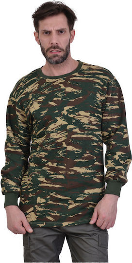 Ergo Sweatshirt Tarnung Griechische Armee 100% Baumwolle in Khaki Farbe Fleece 100% Baumwolle