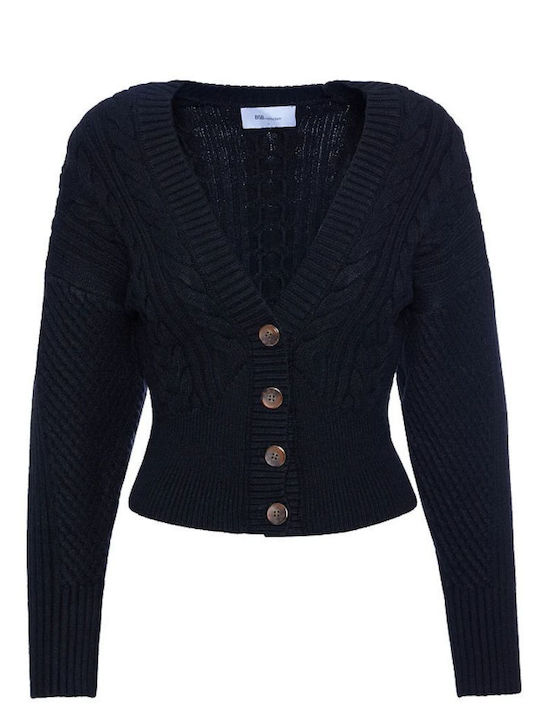 Women's Knitted Cardigan with Buttons Black