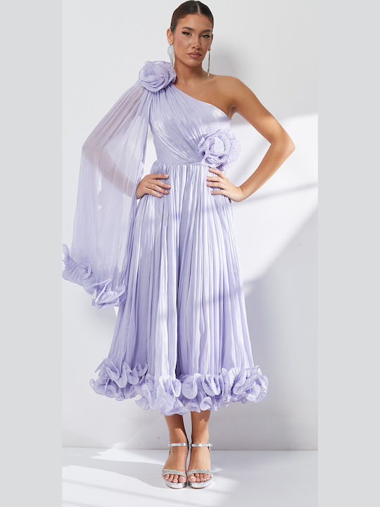 Summer Dress for Wedding / Christening Satin Lilac