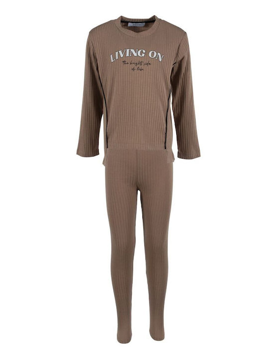 Kids' Set with Leggings Winter 2pcs Beige