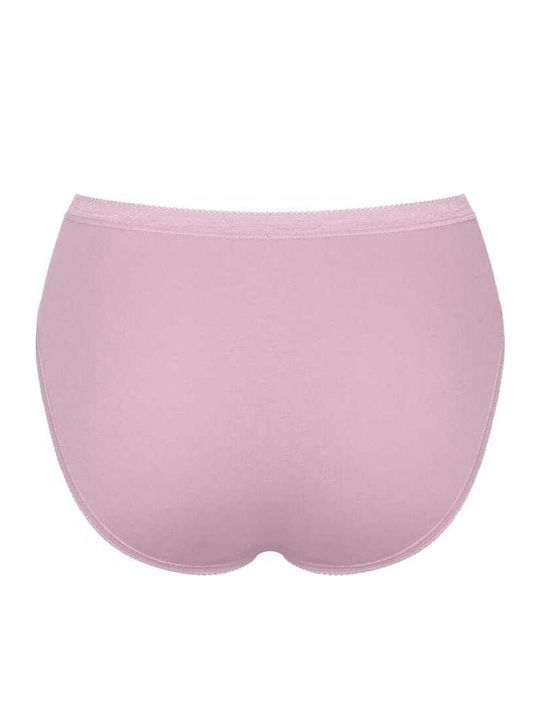 Basic Tai Βαμβακερά Femei Slip 3Pack Ecru/pink/purple