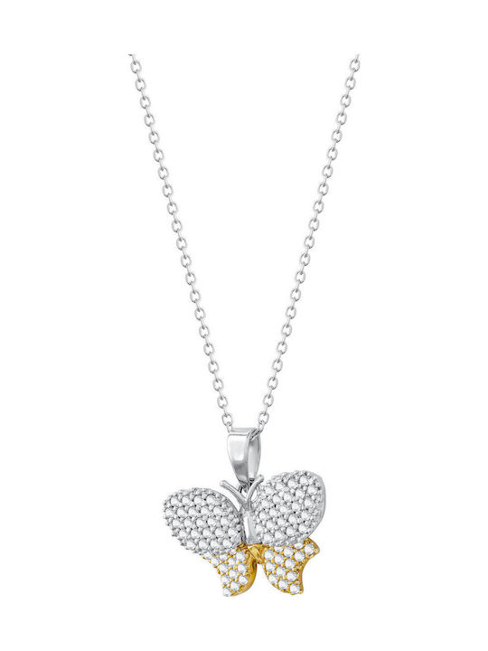 Kiriakos Gofas Charm mit Design Schmetterling aus Weißgold 14K