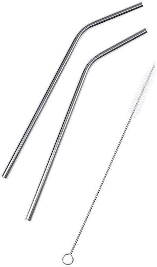 Gadget Master Straws Metal Multicolored 2pcs