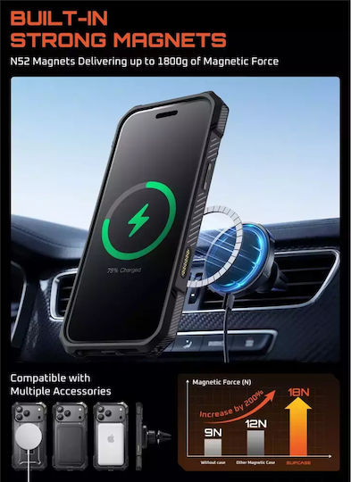 Supcase Ub Grip Mag Back Cover Σιλικόνης / Πλαστικό 1.5mm Μαύρο (iPhone 17 Pro Max)