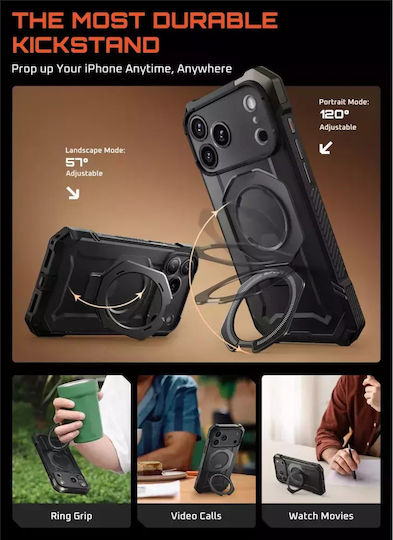 Supcase Ub Grip Mag Umschlag Rückseite Silikon / Kunststoff Schwarz (iPhone 17 Pro)