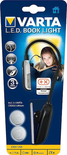 Varta LED-Buchlicht mit Klemme Schwarz