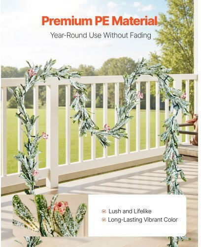 Vevor Lighted Christmas Garland Red 275x10cm 1pc
