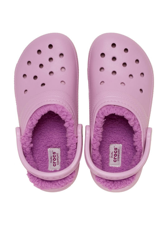 Crocs Classic Lined Woman Clogs with Fur Purple