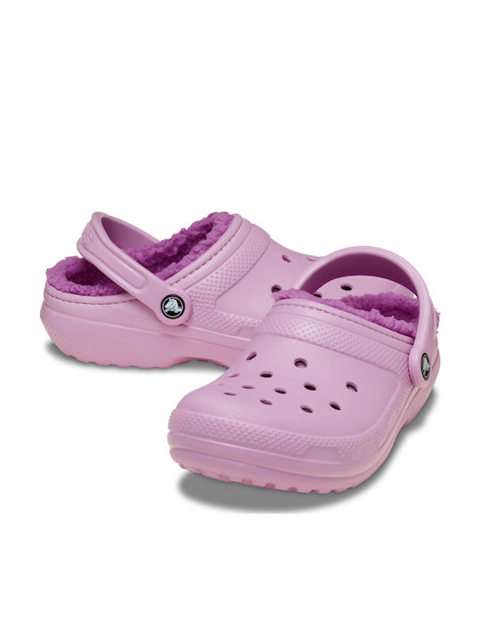 Crocs Classic Lined Woman Clogs with Fur Purple