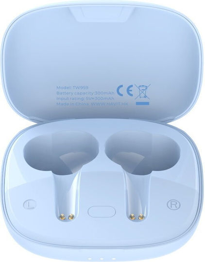 Havit TW959 In-Ear Bluetooth-Freisprecheinrichtung Kopfhörer mit Ladeetui Blau