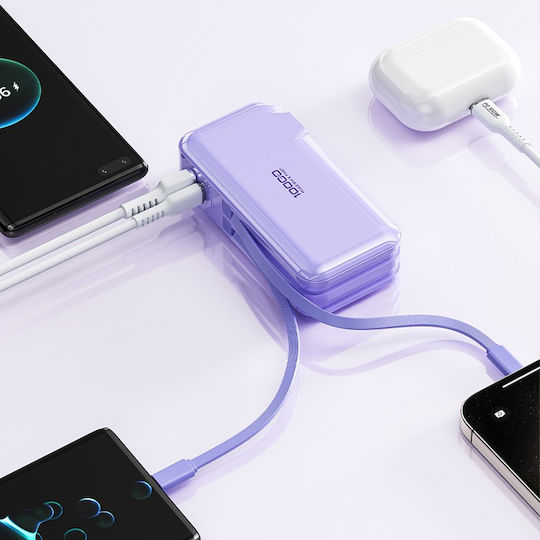 WK WP-46 Power Bank 10000mAh 22.5W with USB-A Port and USB-C Port Beige