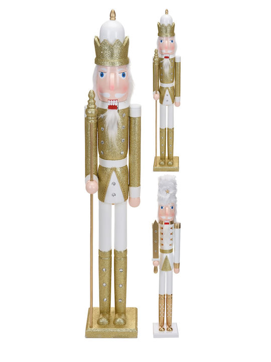 Wooden Christmas Nutcracker 106cm White