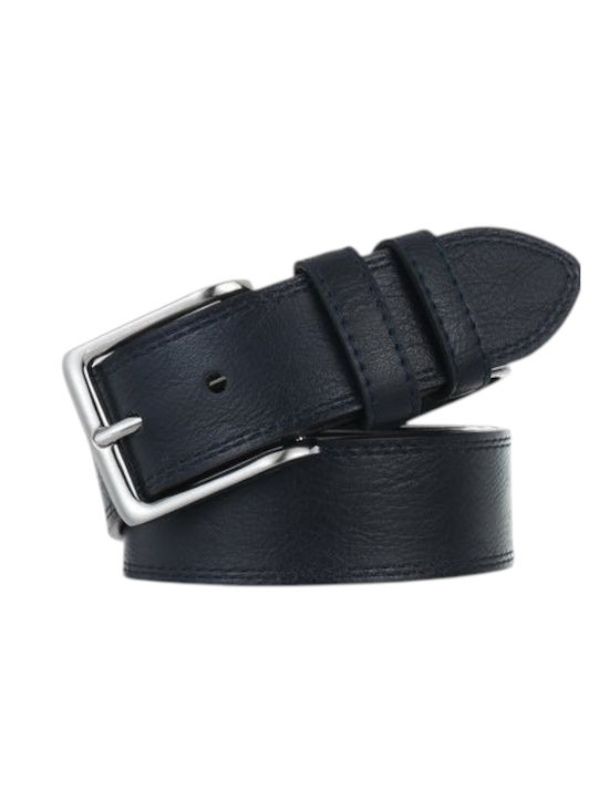 Width Men's Belt from Artificial Leather Black Width Men's Belt from Artificial Leather Black