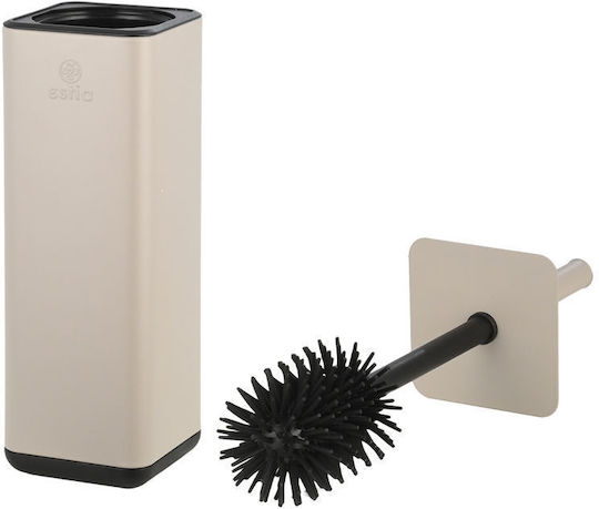 Estia Metallic Toilet Brush and Basket Set Soft Close 6lt Brown