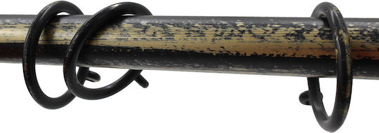 Keskor Extendable Metallic Curtain Pole 15601 Single 120-210cm Black Gold 15601