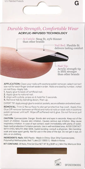 Kiss Nail Tips French in Black Color 28pcs