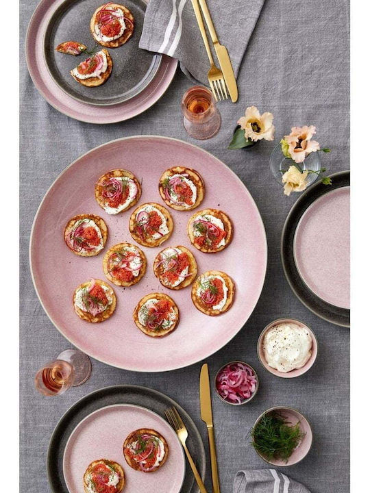 Bitz Plate Shallow Ceramic Pink with Diameter 27cm