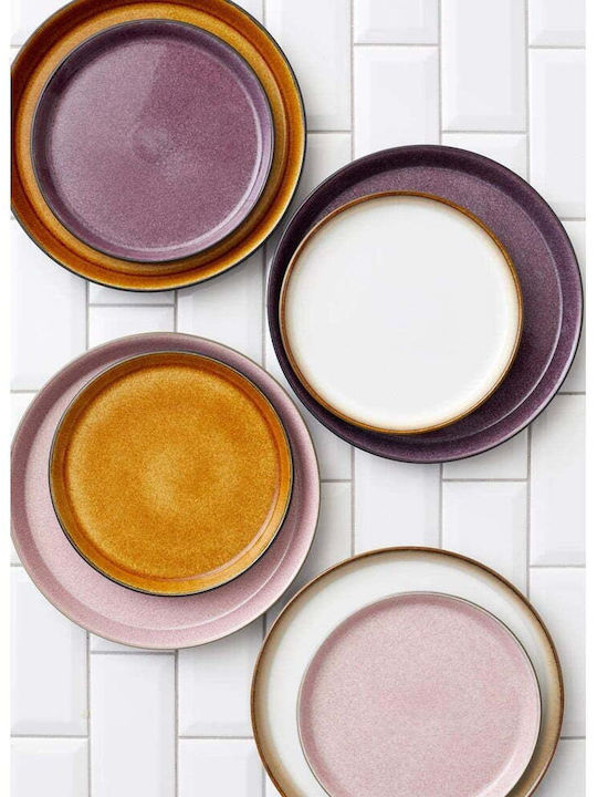 Bitz Plate Shallow Ceramic Pink with Diameter 27cm