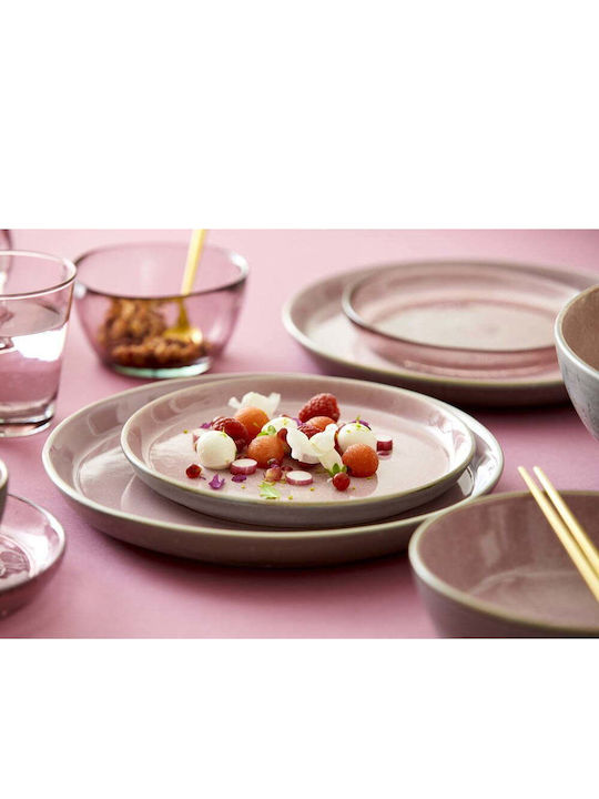 Bitz Plate Shallow Ceramic Pink with Diameter 27cm