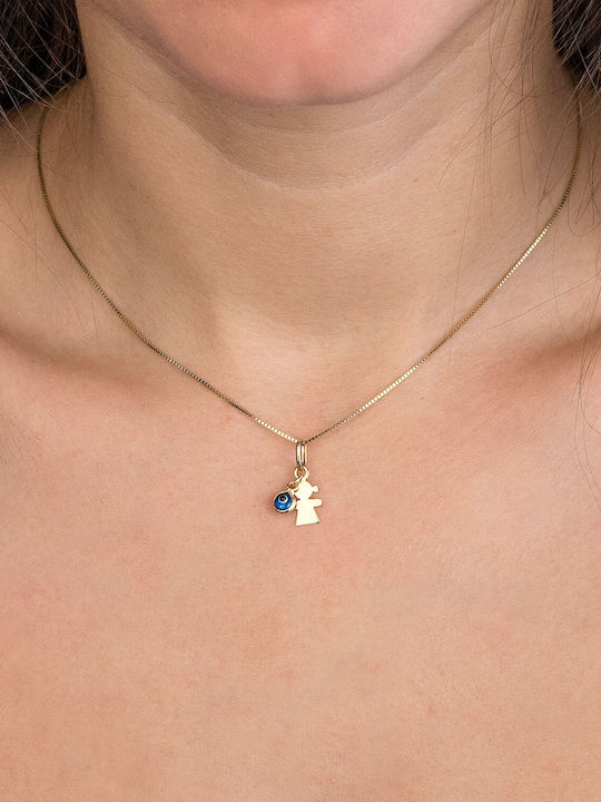 Kiriakos Gofas Kids Pendant Family Theme in 14K Gold