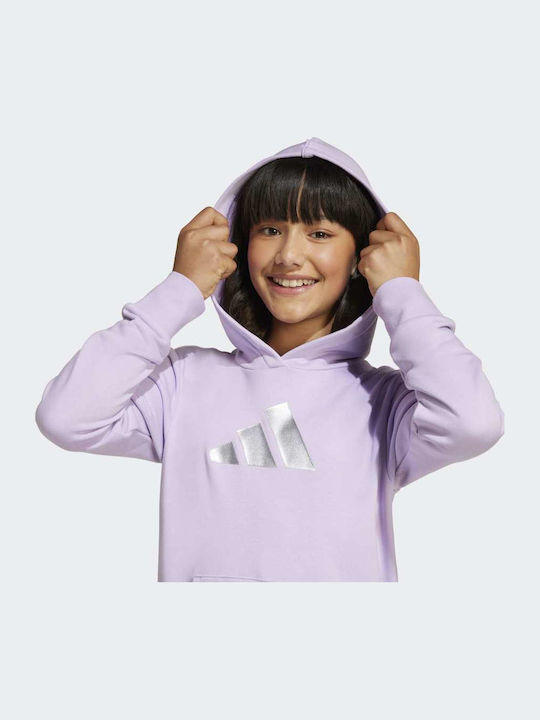 Kids Sweatshirt with Hood and Pockets Lilac Glam Graphic