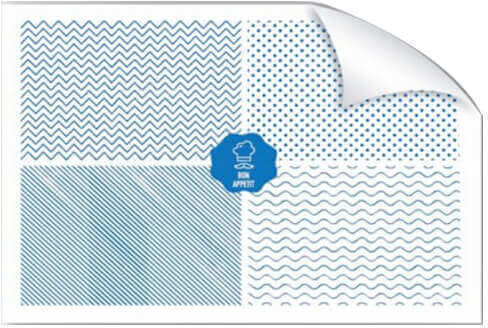 Bon Appetit Platz Matten Blau/Weiß 42x28cm. 500Stück 130g
