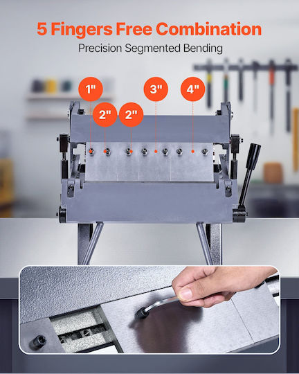 Vevor Sheet Metal Brake 12 In 305 Mm Bending Width Box Pan Brake 0-135° 20 Ga Sheet Metal Bending Brake 5 Fingers