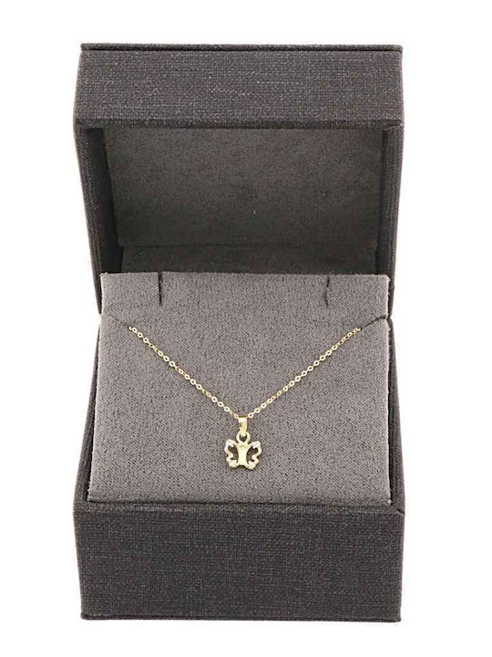 Sorelly Charm Fluture Din Aur Galben 14 Carate Cu Zircon