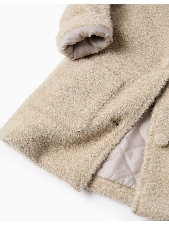 Παιδικό Παλτό Μακρύ με Επένδυση Μπεζ Beige