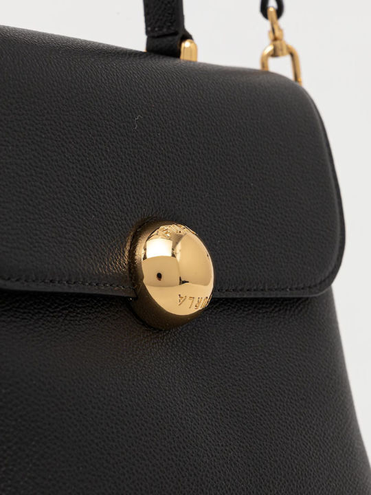 S Top Handle Leather Women's Bag Handbag Black