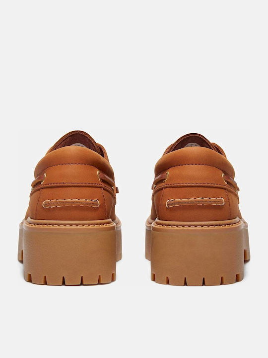 Street Women's Boat Shoes in Orange Color
