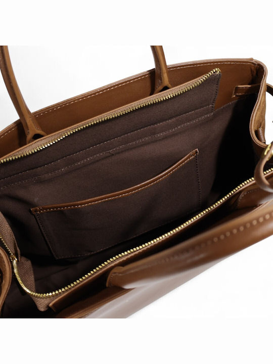 Leder Damen Tote Tasche Wildleder Tabac