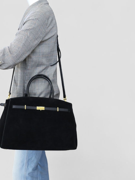 Leder Damen Tote Tasche Wildleder Tabac