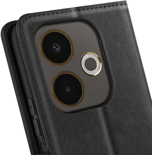 Avizar Brieftasche Hülle Oppo A5 Pro Chesterfield Serie Stand Funktion Schwarz