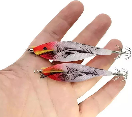 Yokai Jlc Fluor Squid Jig Artificial Bait Uv Glow Double Needles Bkk Orange Black
