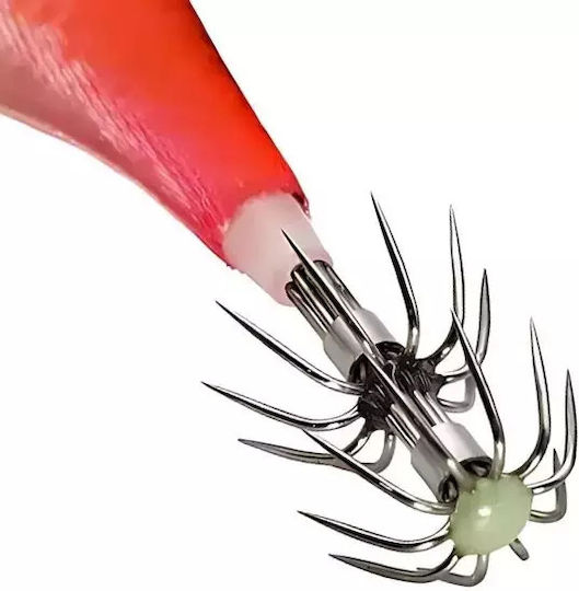 Yokai Jlc Fluor Squid Jig Artificial Bait Uv Glow Double Needles Bkk Orange Black