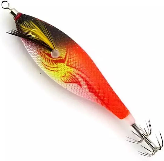 Yokai Jlc Fluor Squid Jig Artificial Bait Uv Glow Double Needles Bkk Orange Black