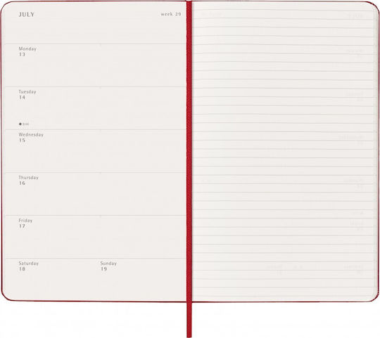 Moleskine Εβδομαδιαίο Planner 2026 Κόκκινο 13x21εκ.
