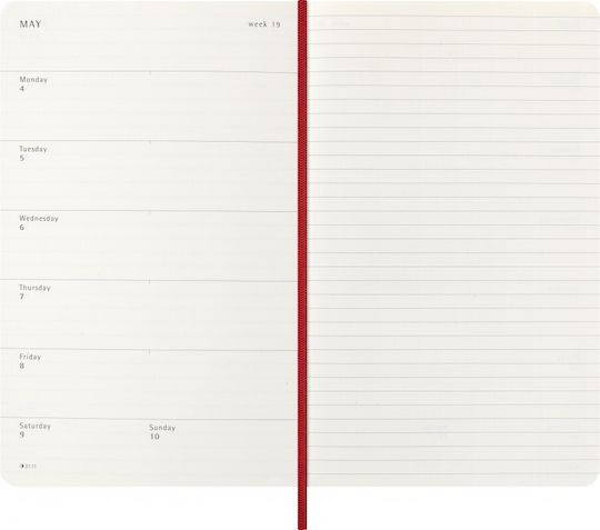 Moleskine Weekly Planner 2026 Red 13x21cm