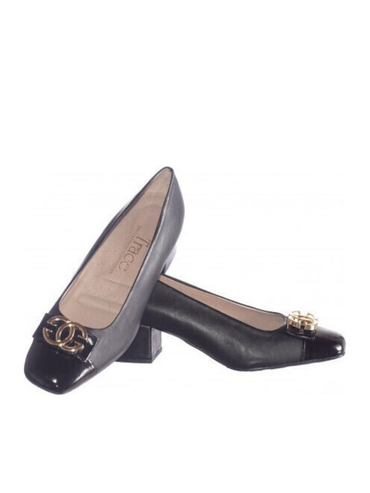 Leather Black Medium Heels