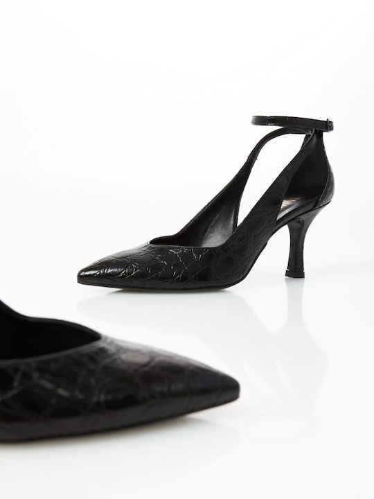 Pumps mit Riemchen Schwarz