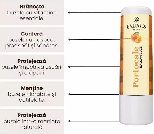 Balsam De Buze Portocale Protejează Hidratează Înmoaie Buzele În Mod Natural Faunus Plant 5ml