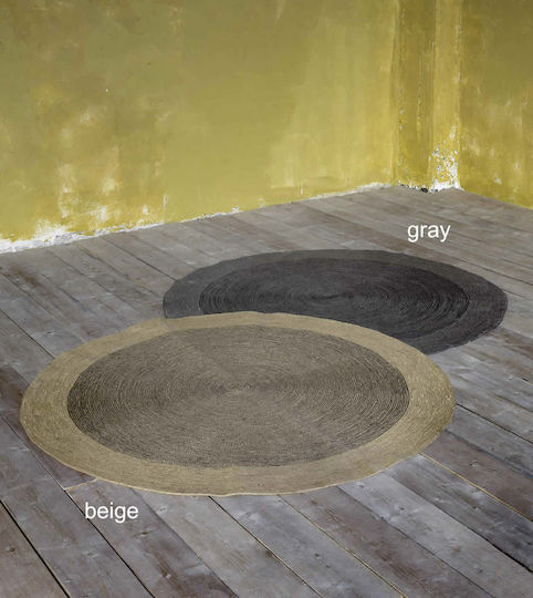 Nima Bergren Χαλί Στρογγυλό Καλοκαιρινό από Γιούτα Grey Φ150cm