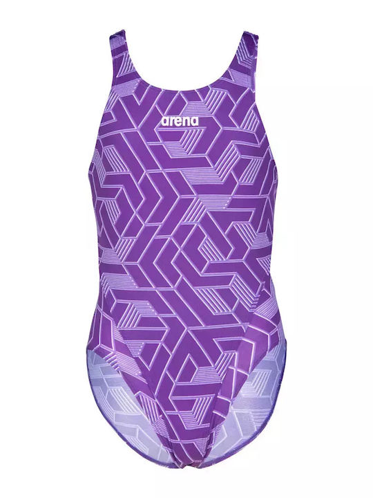 Arena Kids One-Piece Swimsuit Black Team Purple Arena Kids One-Piece Swimsuit Black Team Purple